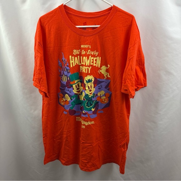 Disney Mickey's Not So Scary Halloween Party 2015 Men's T-Shirt Size XL Orange - Picture 1 of 7
